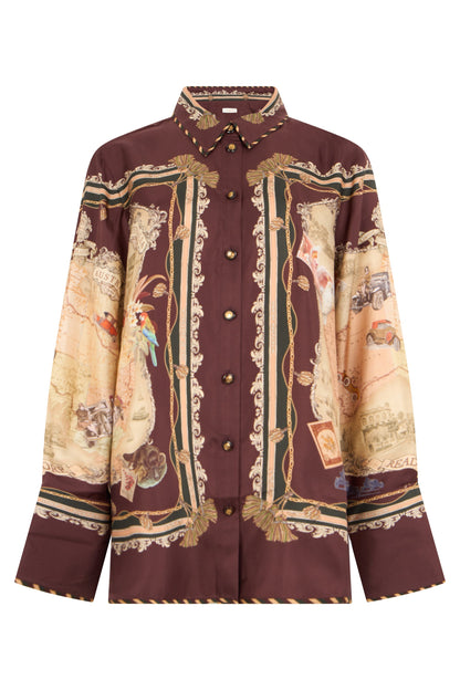 Silk shirt with printed pattern RTW