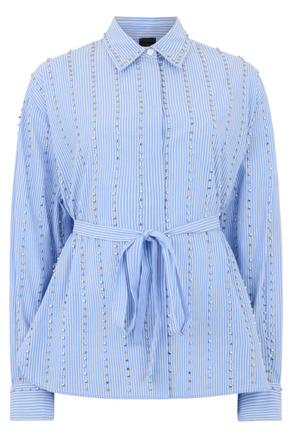 Cotton shirt with rhinestones RTW