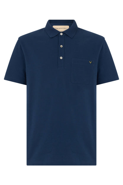 Pique cotton polo with VGold RTW
