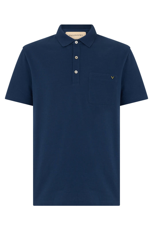 Pique cotton polo with VGold RTW