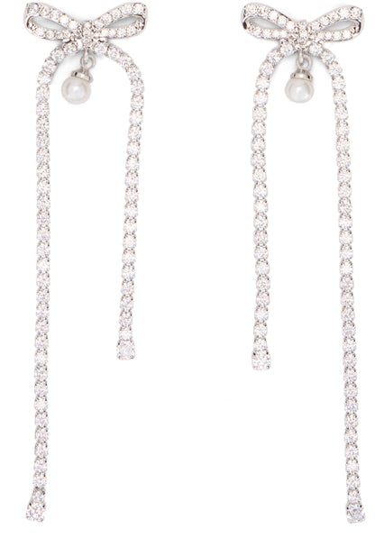 Bow earrings with crystal drop RTW