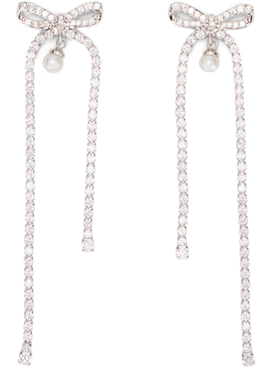 Bow earrings with crystal drop RTW