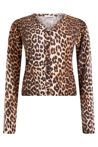 Wool cardigan with animal print RTW