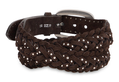 Houston belt in suede braided with micro studs ACC