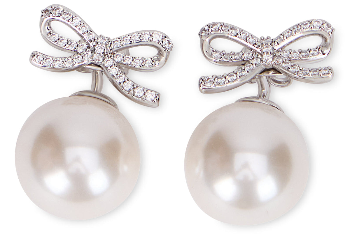 Self-Portrait Button earrings with crystals