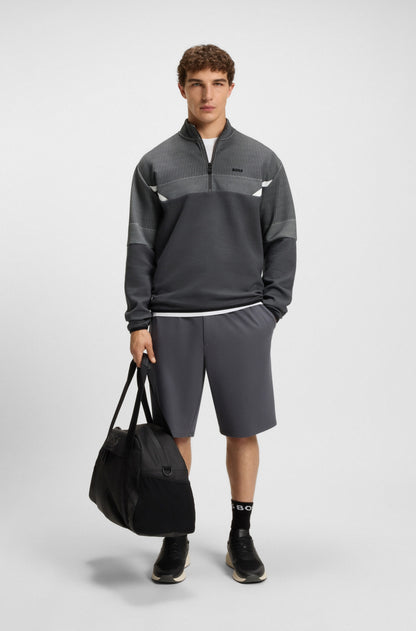 Sweatshirt in cotton blend with high collar and zip RTW