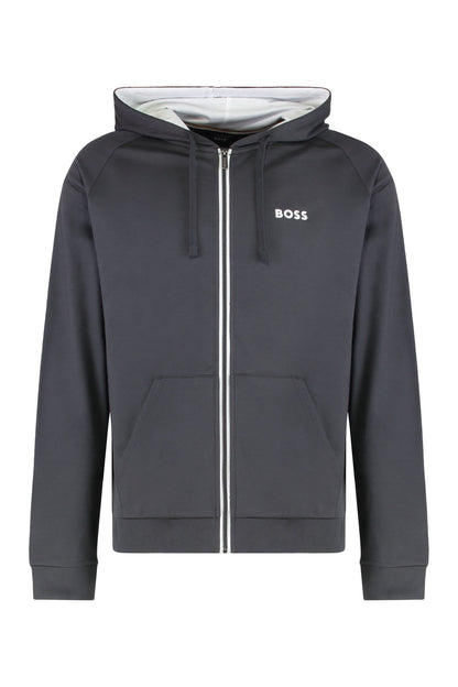 Hooded sweatshirt in cotton terry with zipper RTW