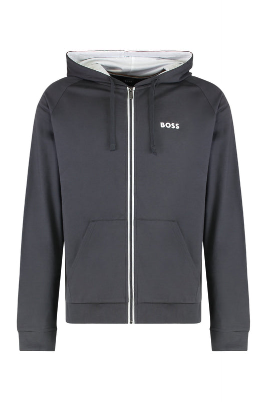Hooded sweatshirt in cotton terry with zipper RTW
