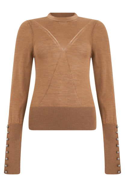 Crewneck sweater in a silk and wool blend RTW