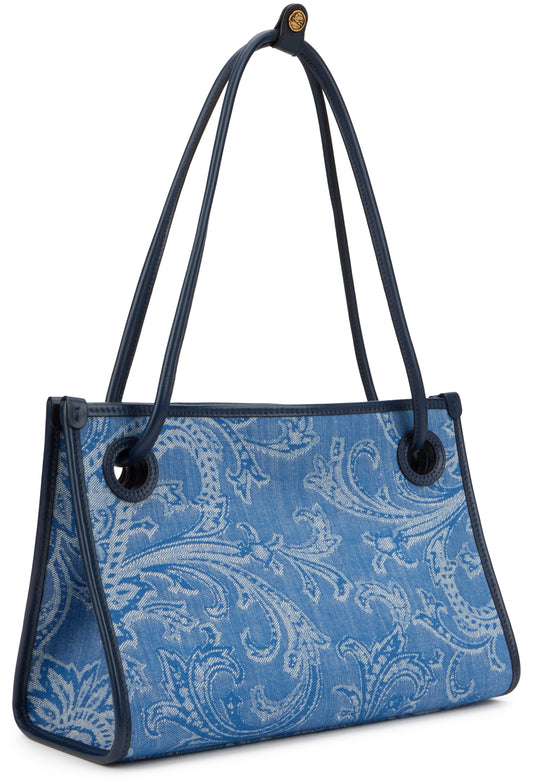 Small jacquard denim shopper bag BAGS
