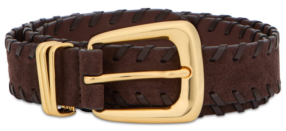 Leather belt with buckle ACC