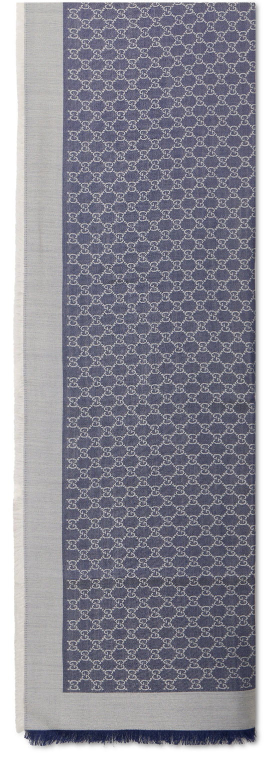 Shawl in mixed wool and silk with monogram RTW