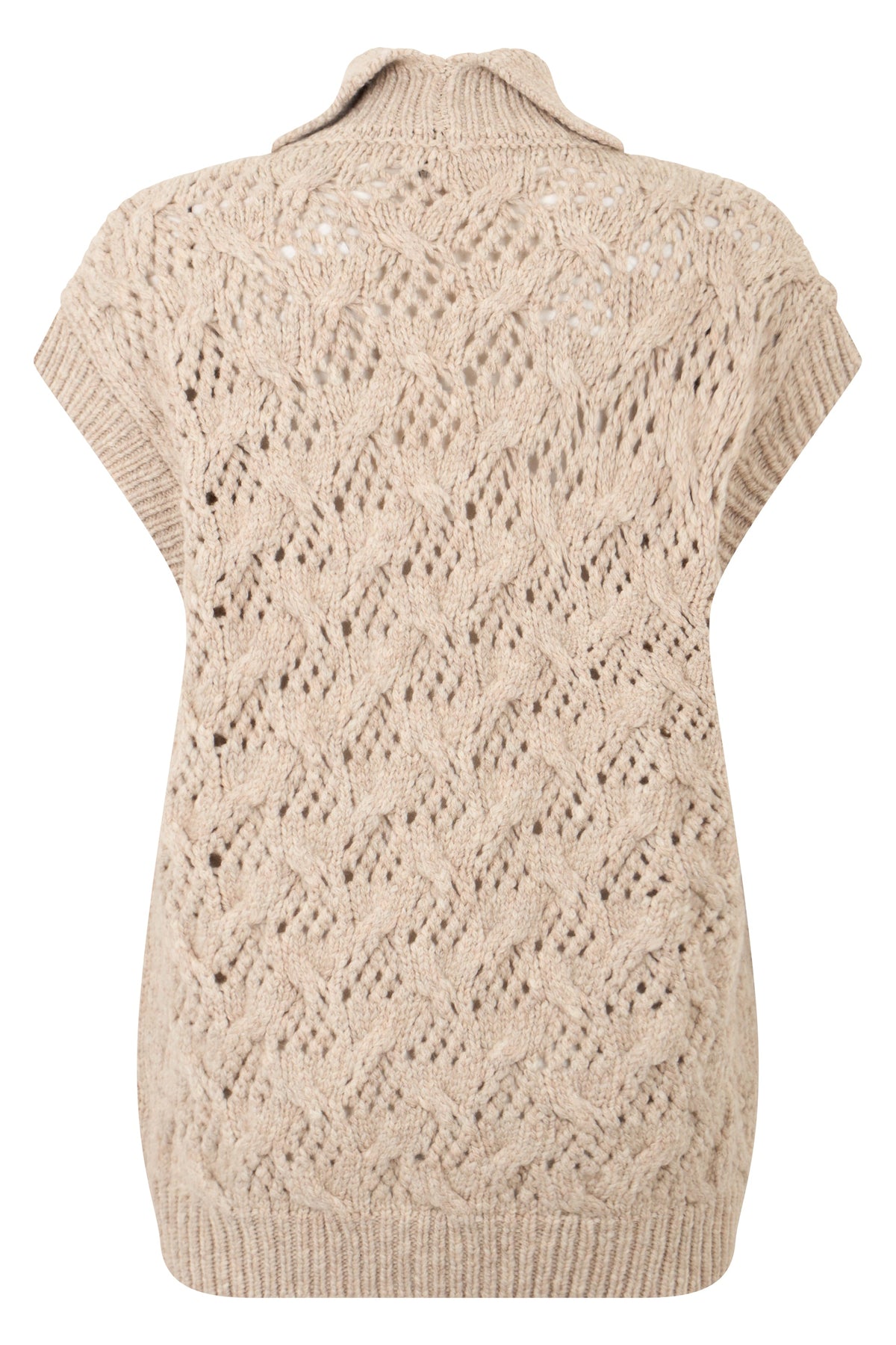 Sweater without sleeves with woven pattern RTW