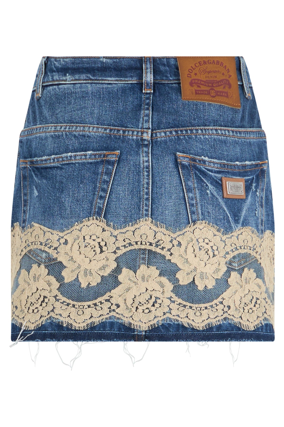 Mini skirt with lace inserts RTW