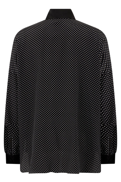 Blouse in crêpe de chine silk with polka dots RTW