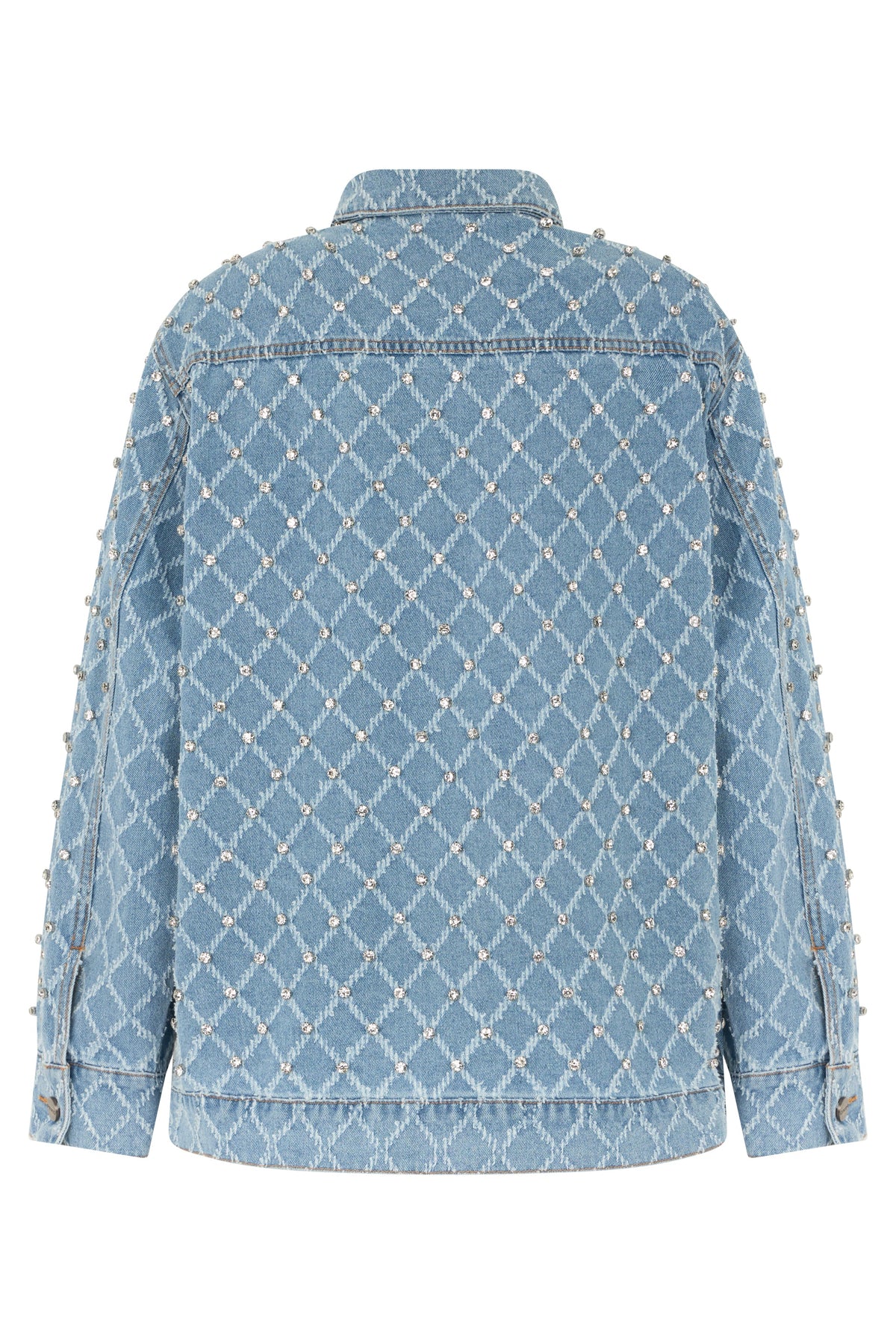 Denim jacket made of cotton with rhinestones RTW