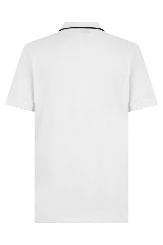 Stretch cotton polo with zip RTW