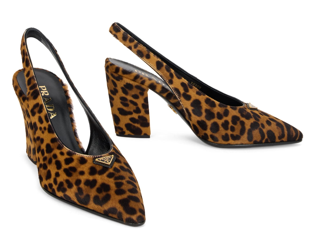 Slingback with animal print and heel SHOES