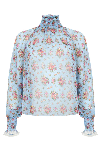 Shirt in mixed silk fabric with floral print RTW