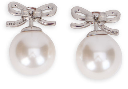 Self-Portrait Button earrings with crystals