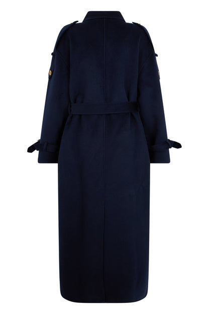 Long double-breasted coat in wool RTW