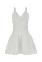 Balmain Quilted compact viscose knit flare dress