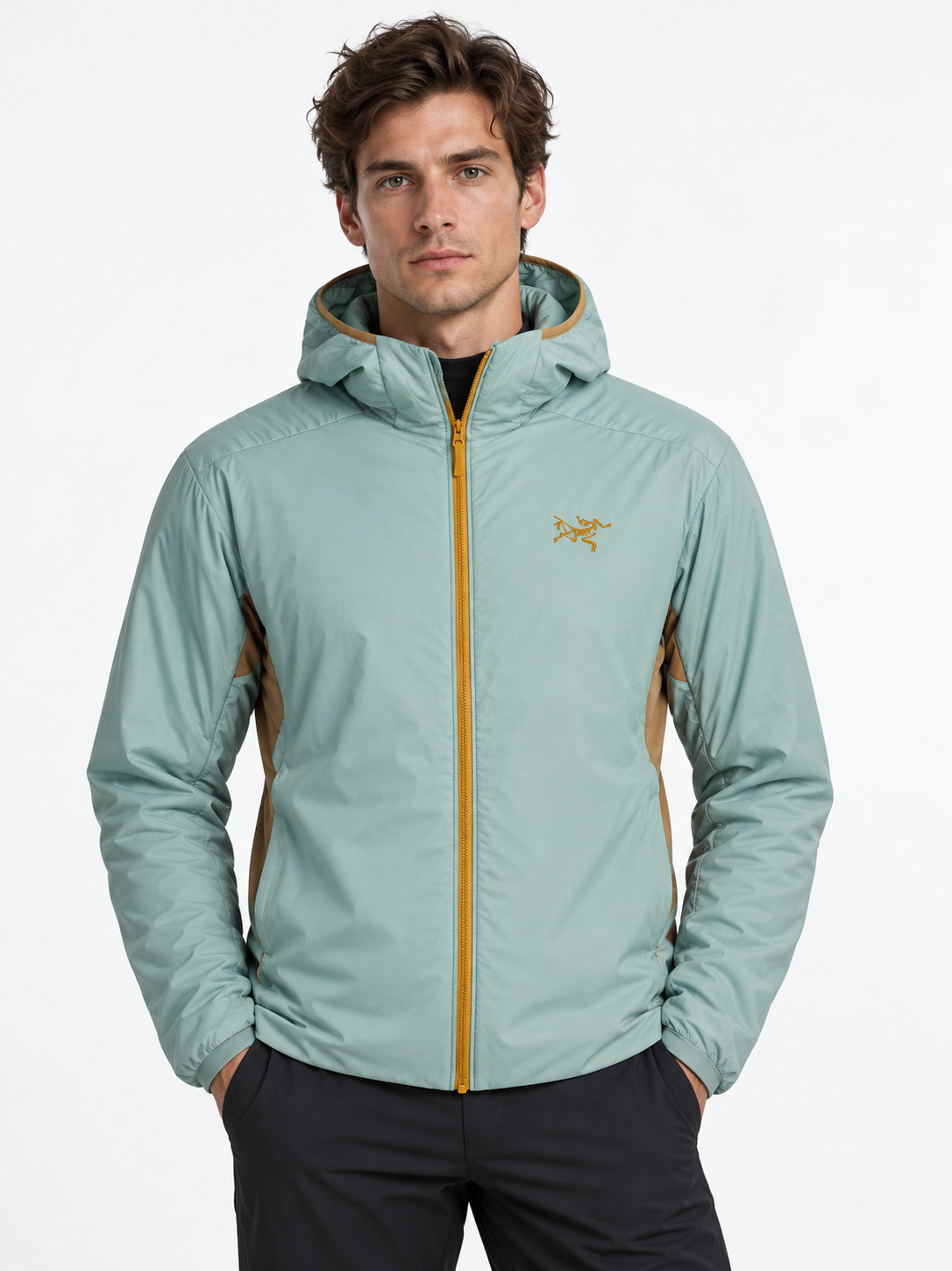 Arc'teryx AI着用イメージ（架空の成人男性モデル・コーディネート例）