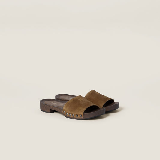 Miu Miu suede clogs