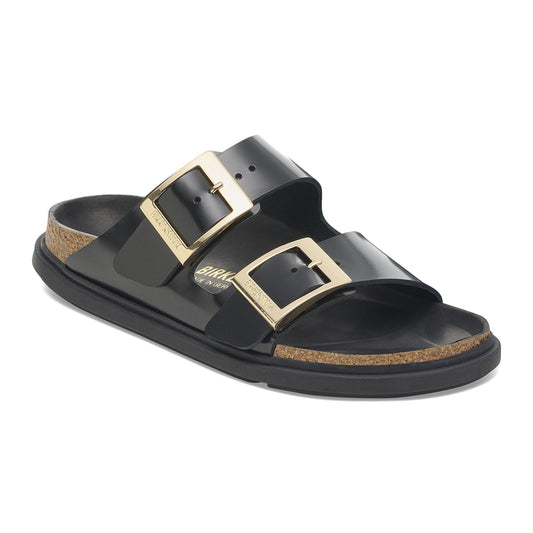 Birkenstock Arizona db hex shine black, natural leather