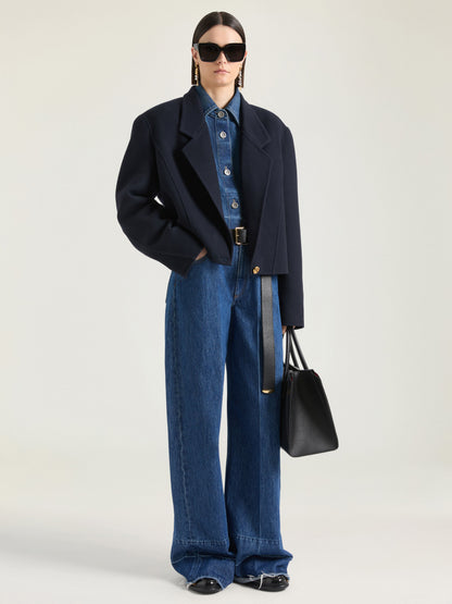 Givenchy Raw edge wide leg denim trousers