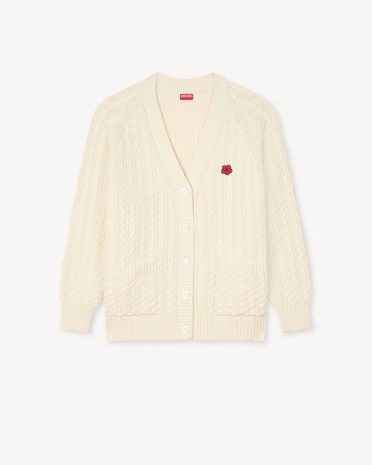 Kenzo Boke flower cable crest vneck cardigan
