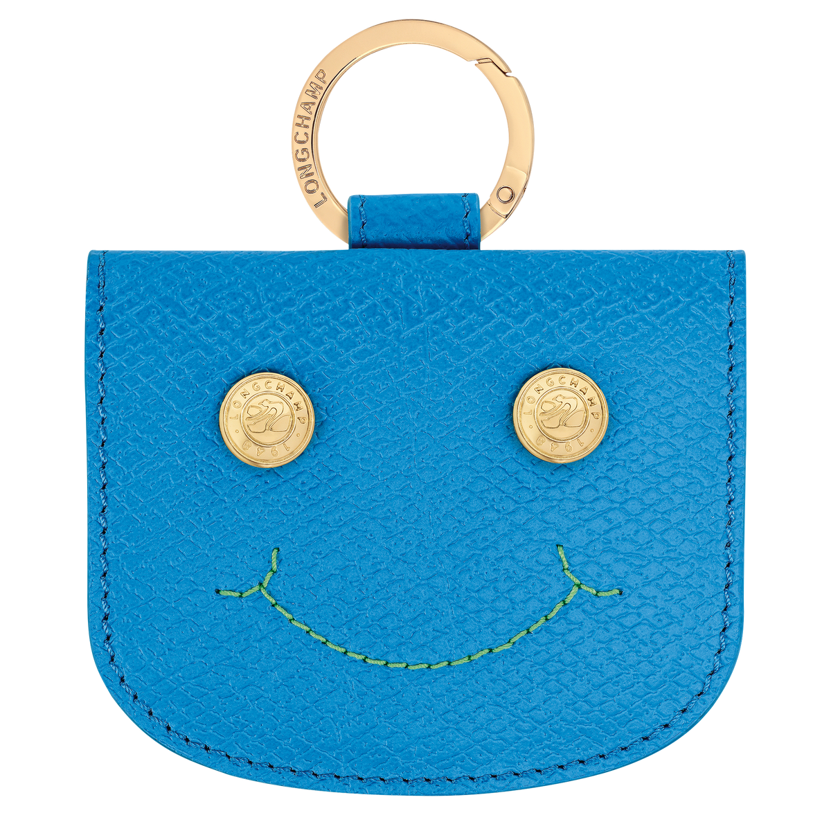 Longchamp Leather card holder with metal ring