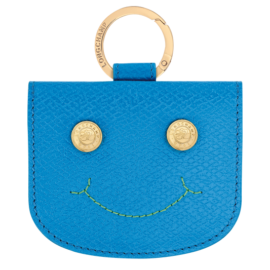 Longchamp Leather card holder with metal ring