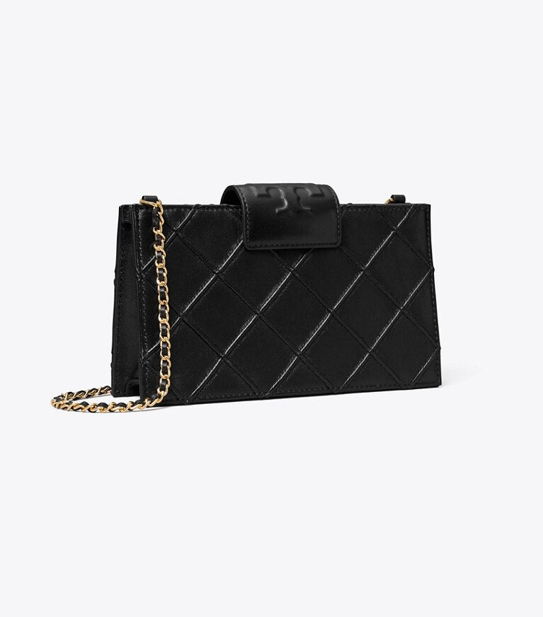 Tory Burch Fleming Leather wallet on chain