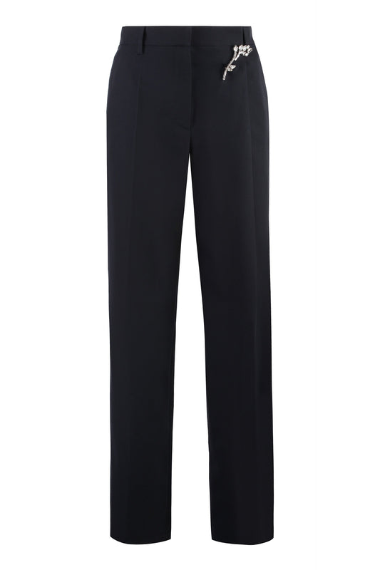 Prada Pantaloni GEP460SOOO19XK F0008 blue trousers (similar-style Prada blue wool gabardine trousers)