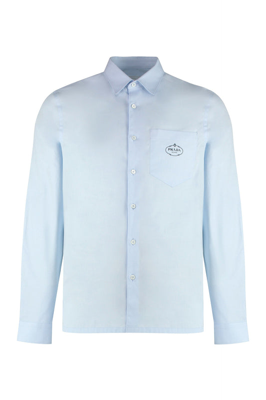 PRADA CAMICIE UCM608SOOO10HT F0012 CIELO - sky blue Oxford shirt (thecorner.com reference, matching color code F0012)