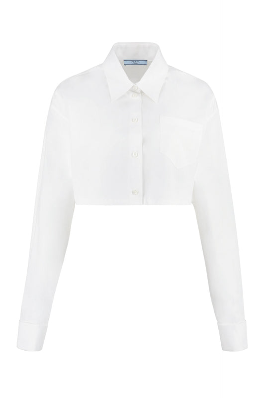 PRADA POPELINE UCS524SOOO10IV F0009 BIANCO - white poplin shirt (thecorner.com reference, matching color code F0009)