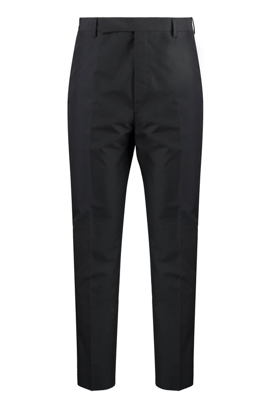 Prada Pantaloni UP0351SOOO19VM F0002 black trousers (similar-style Prada black cotton-blend pants)