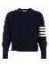 Thom Browne Classic crewneck short pullover w/ white 4 bar str