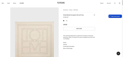 Toteme Embroidered monogram silk scarf
