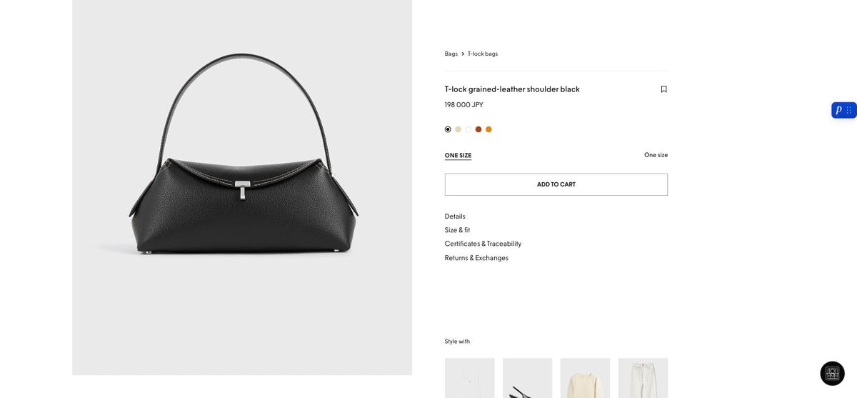 Toteme T lock grain leather shoulder