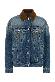 Versace Blouson denim stone wash softened with leather ins