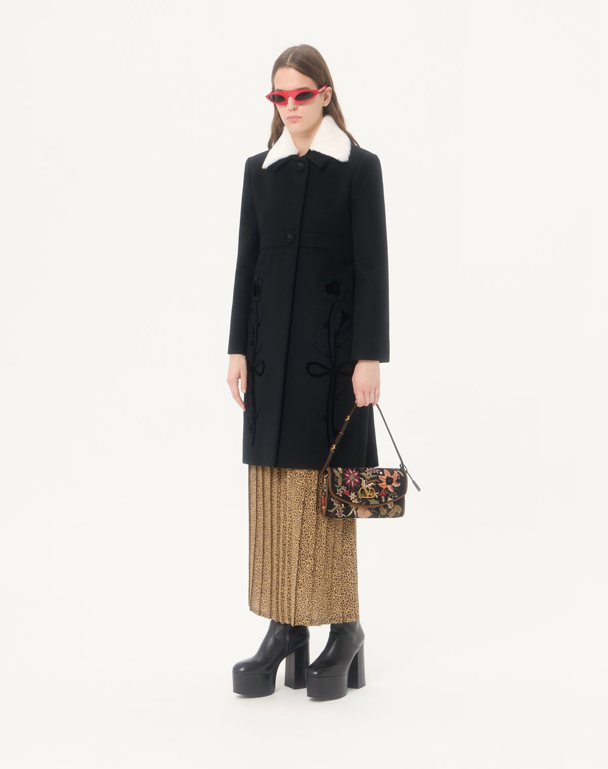 Valentino Garavani Devain Embroidered Small Shoulder Bag